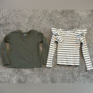 Girl’s Ribbed Long Sleeved Tops Size 6, 6/7